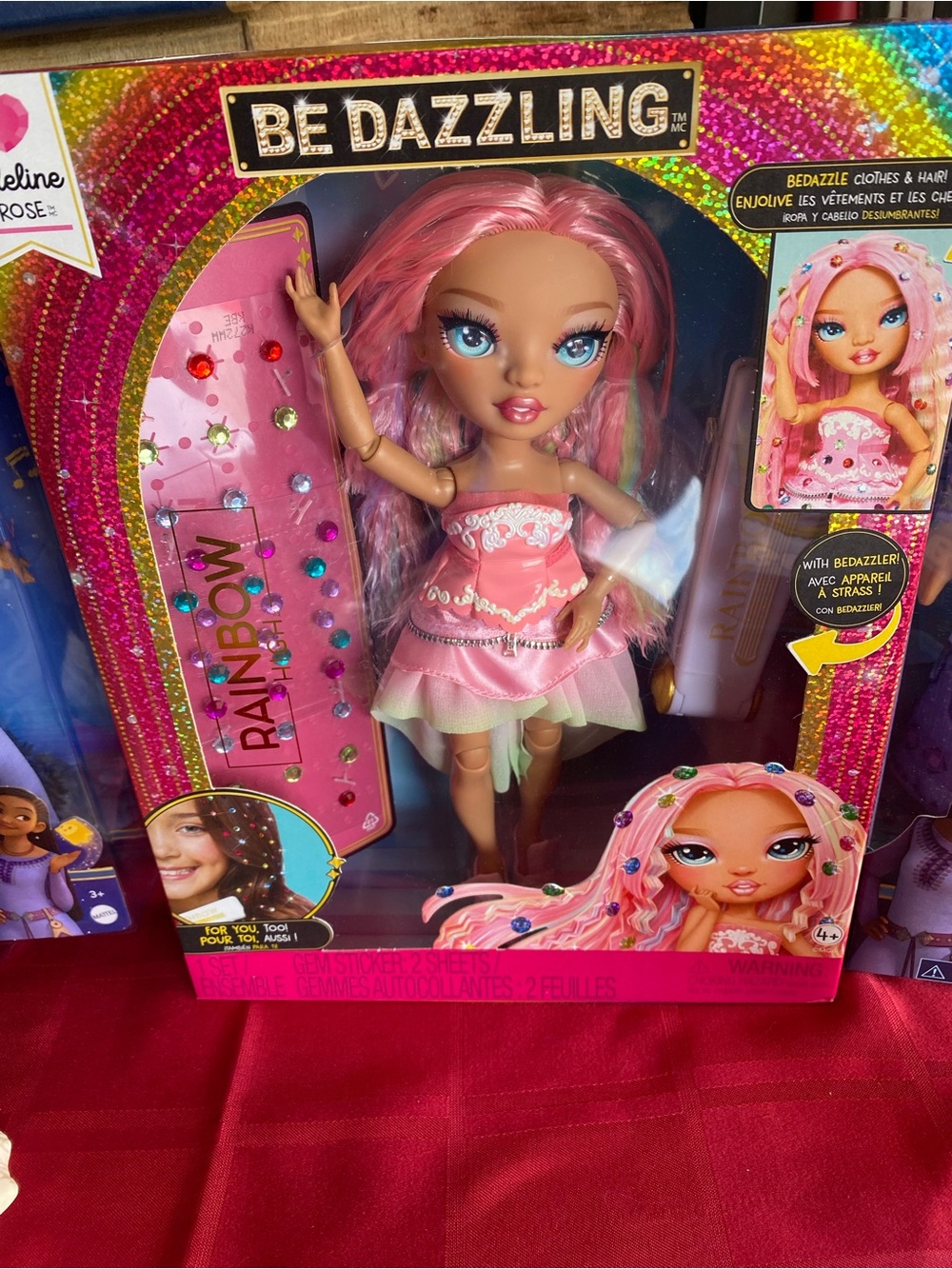 Be Dazzling Rainbow High Pink Doll with Gem Stickers - NEW